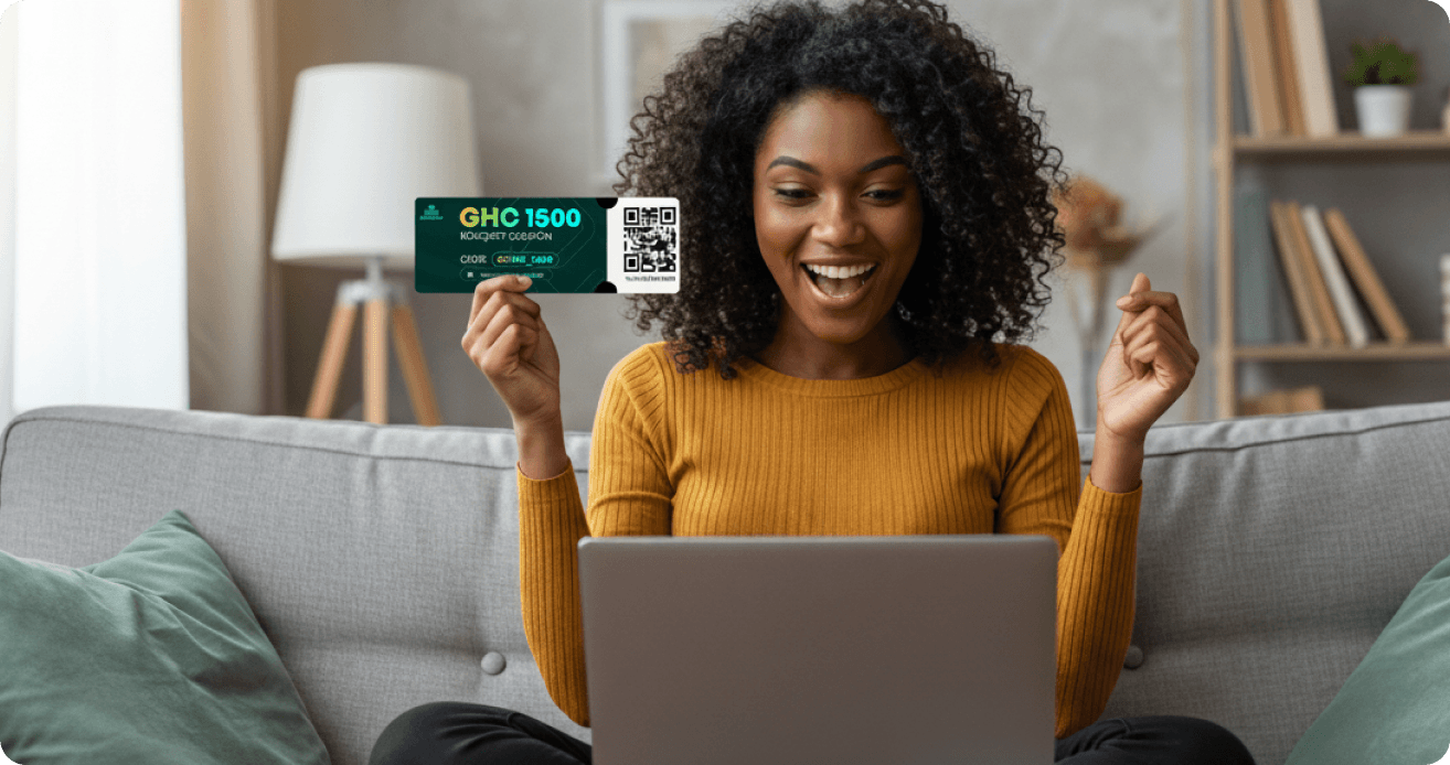 Woman holding Bouquet Voucher